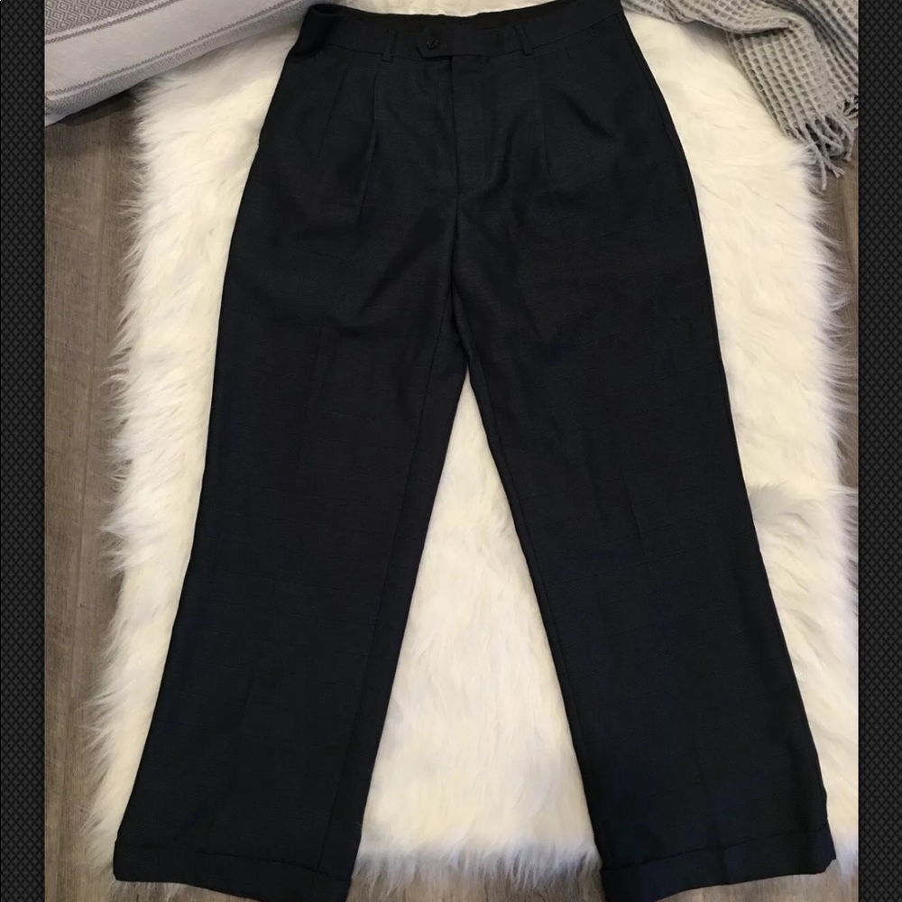 Bertucci Blue & Black Patterned Dress Pants Slacks